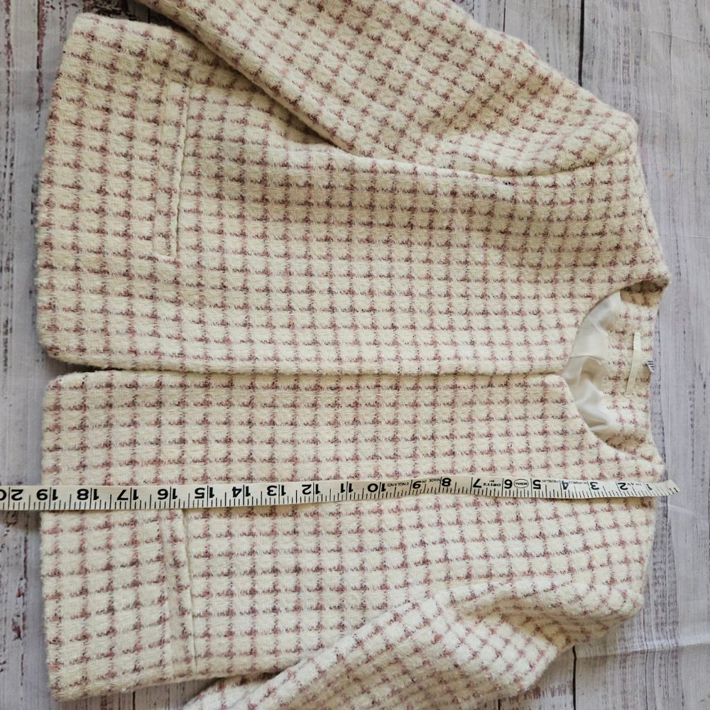 & Other Stories Pink Cream Tweed Blazer Wool Blend Womens 0 - Picture 3 of 7